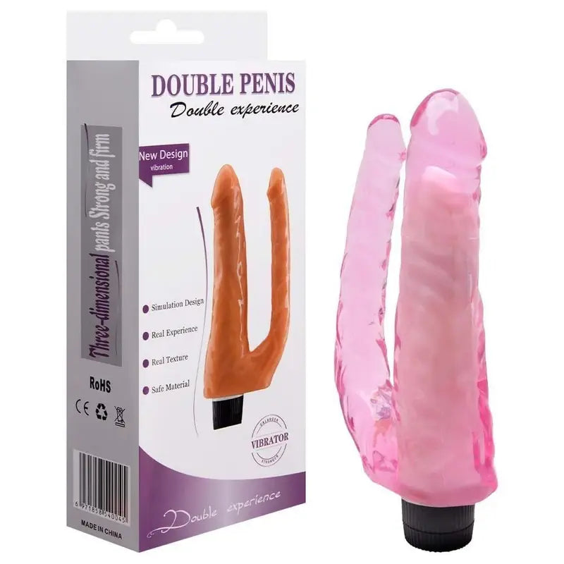Pênis Vibrador Realístico Duplo 22cm – Prazer Intenso