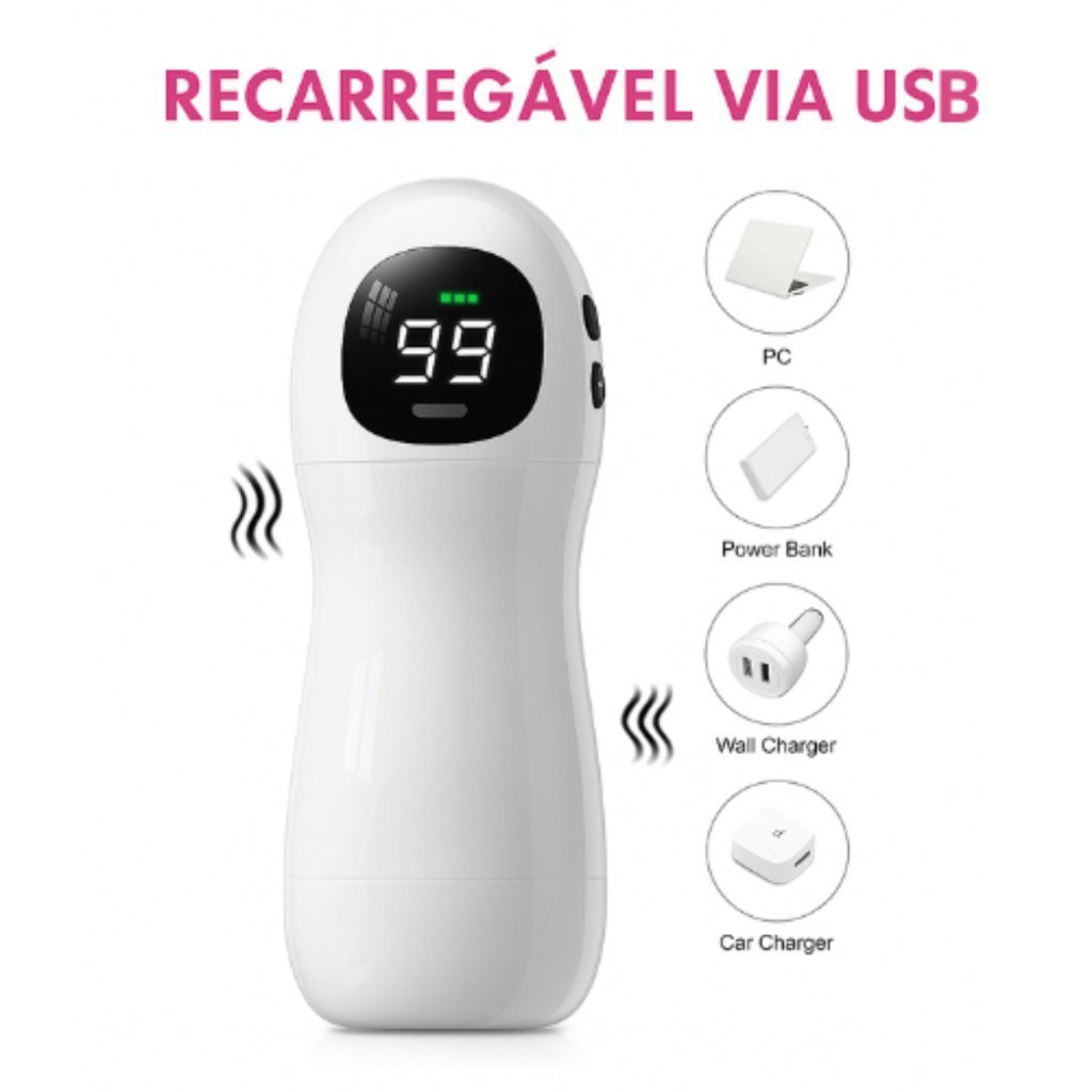 Masturbador Masculino Automático Elétrico Sucção LED