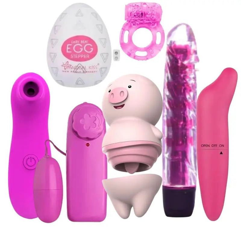 Kit Sex Shop Vibrador Feminino Massageador Sugador Masturbadores