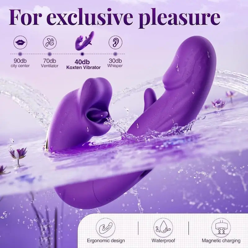 Vibrador Feminino Tripla Estimulação +Slap forte: Ponto G, A e U