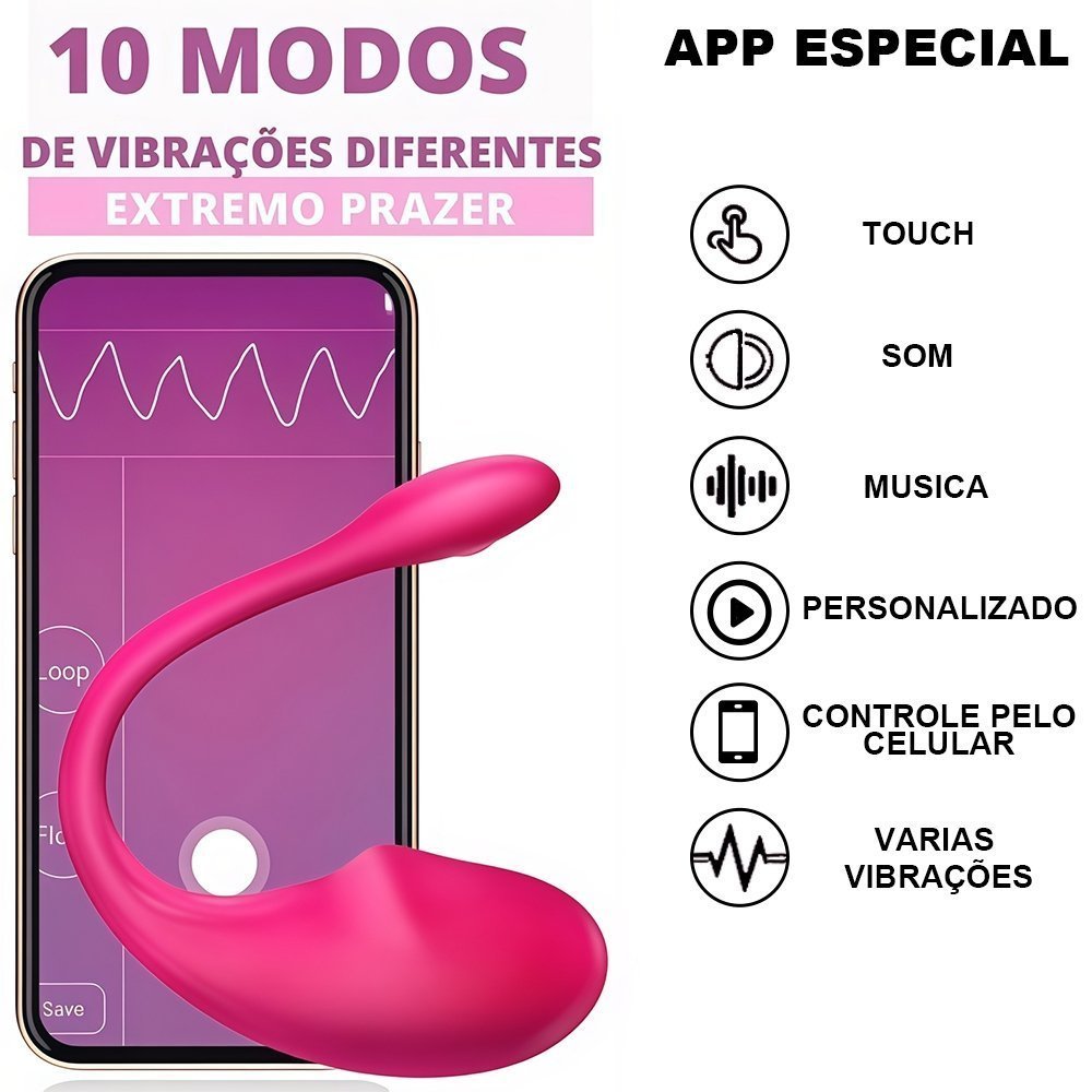 Vibrador Feminino Recarregável Para Casais Bluetooth