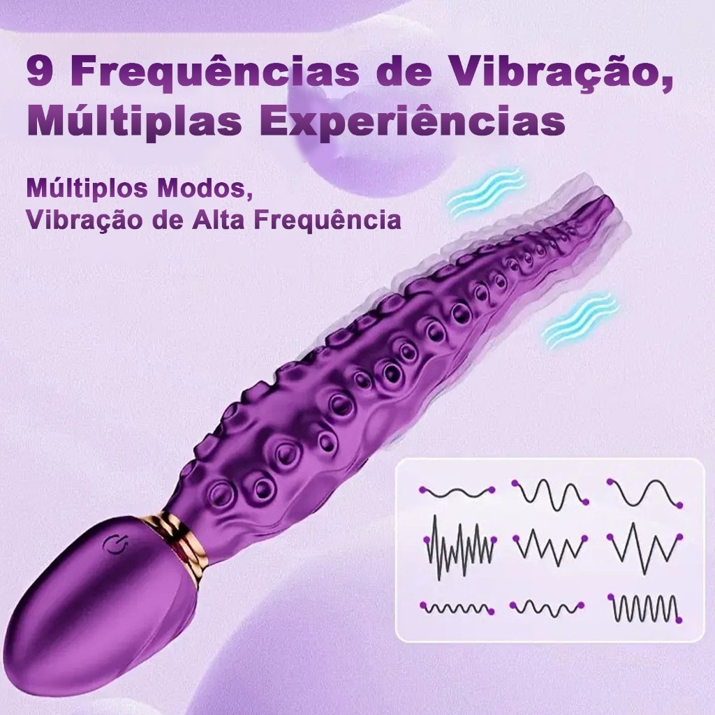 Vibrador Tentáculo 2 em 1: Balanço, Vibração e Duplo Motor