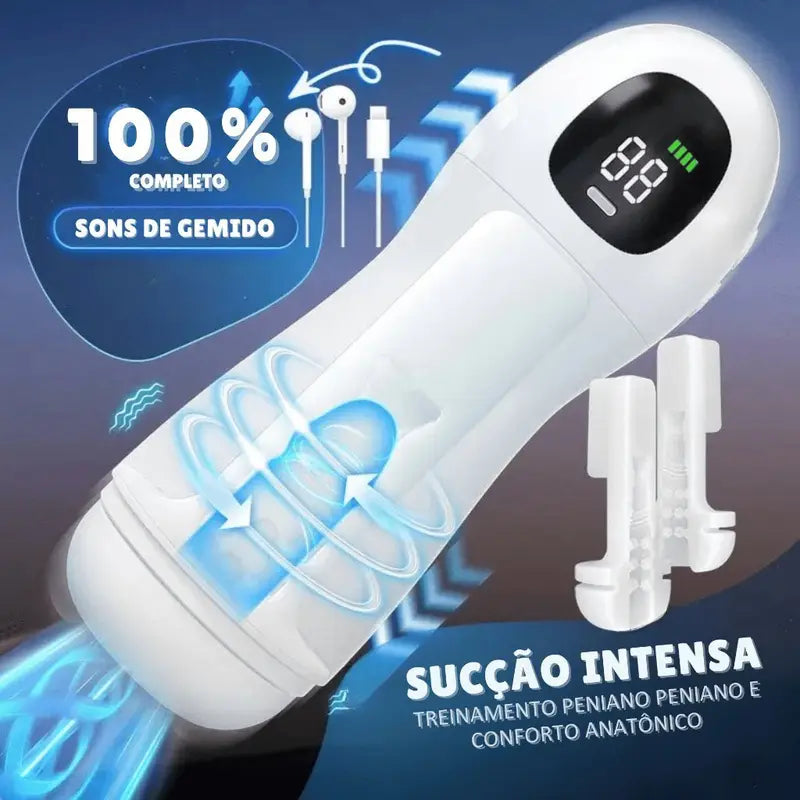 Masturbador Masculino Automático Elétrico Sucção LED