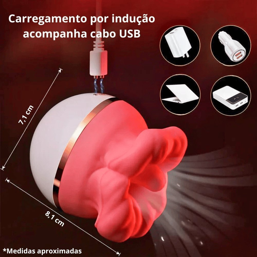 Vibrador Feminino Recarregavel Clitoris Boca Suga e Lambe